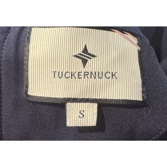 Tuckernuck Navy Blue Daphne Dress Women’s Size Small Bow Tie Ruffle Neck Pockets - Picture 8 of 10